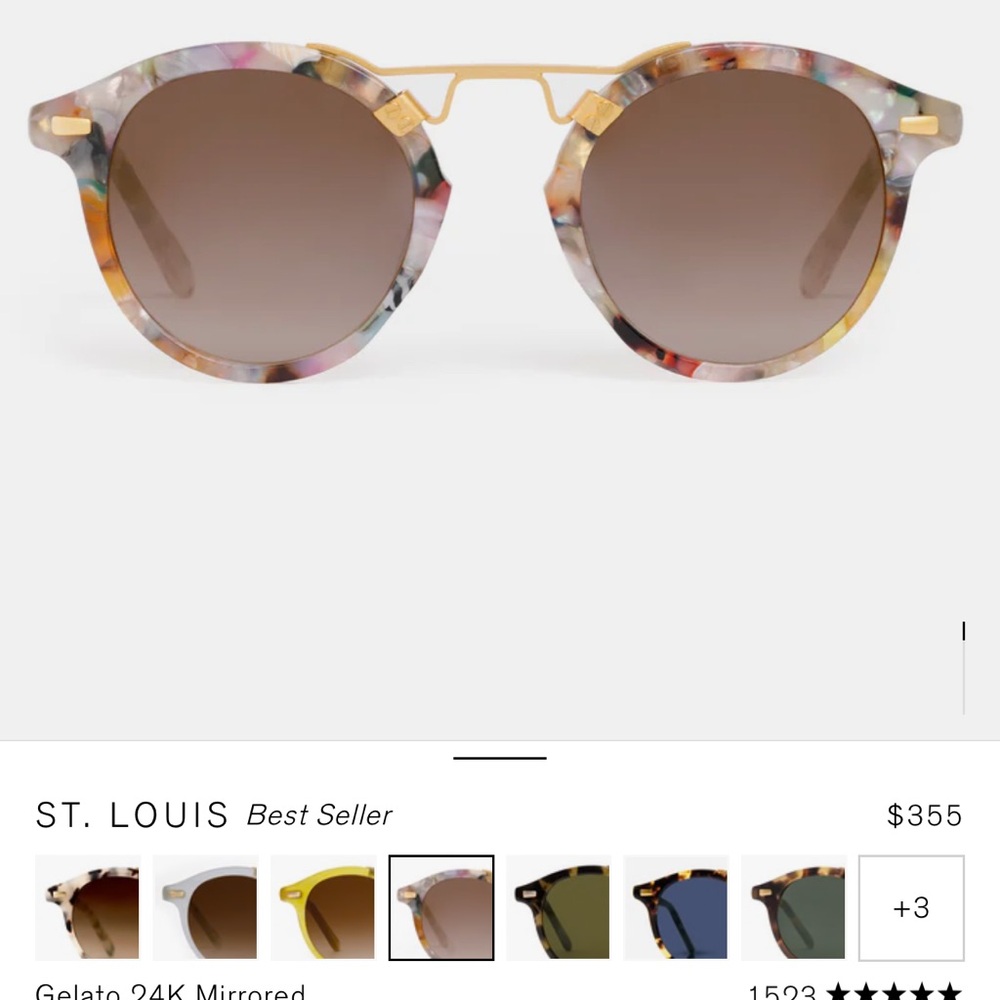 Krewe Sunglasses St. Louis gelato 24k mirrored NWOT